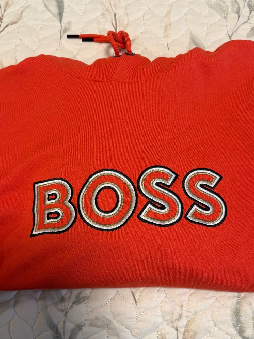 Boss Orange/ Red Hooded Sweatshirt with Embroidered Logo